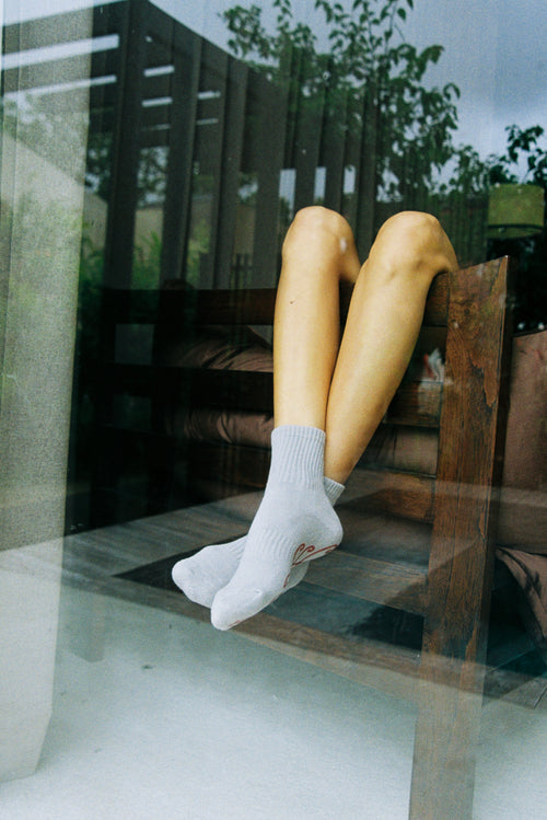 Grip Sock Grey Heart