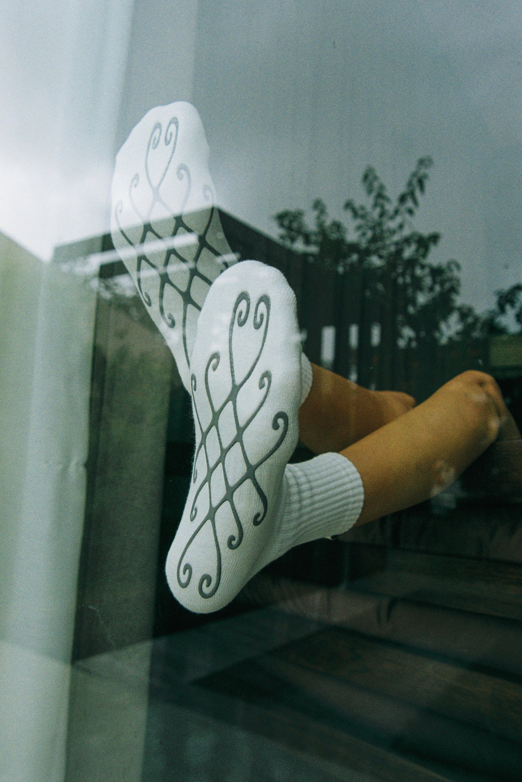 Grip Sock White Heart