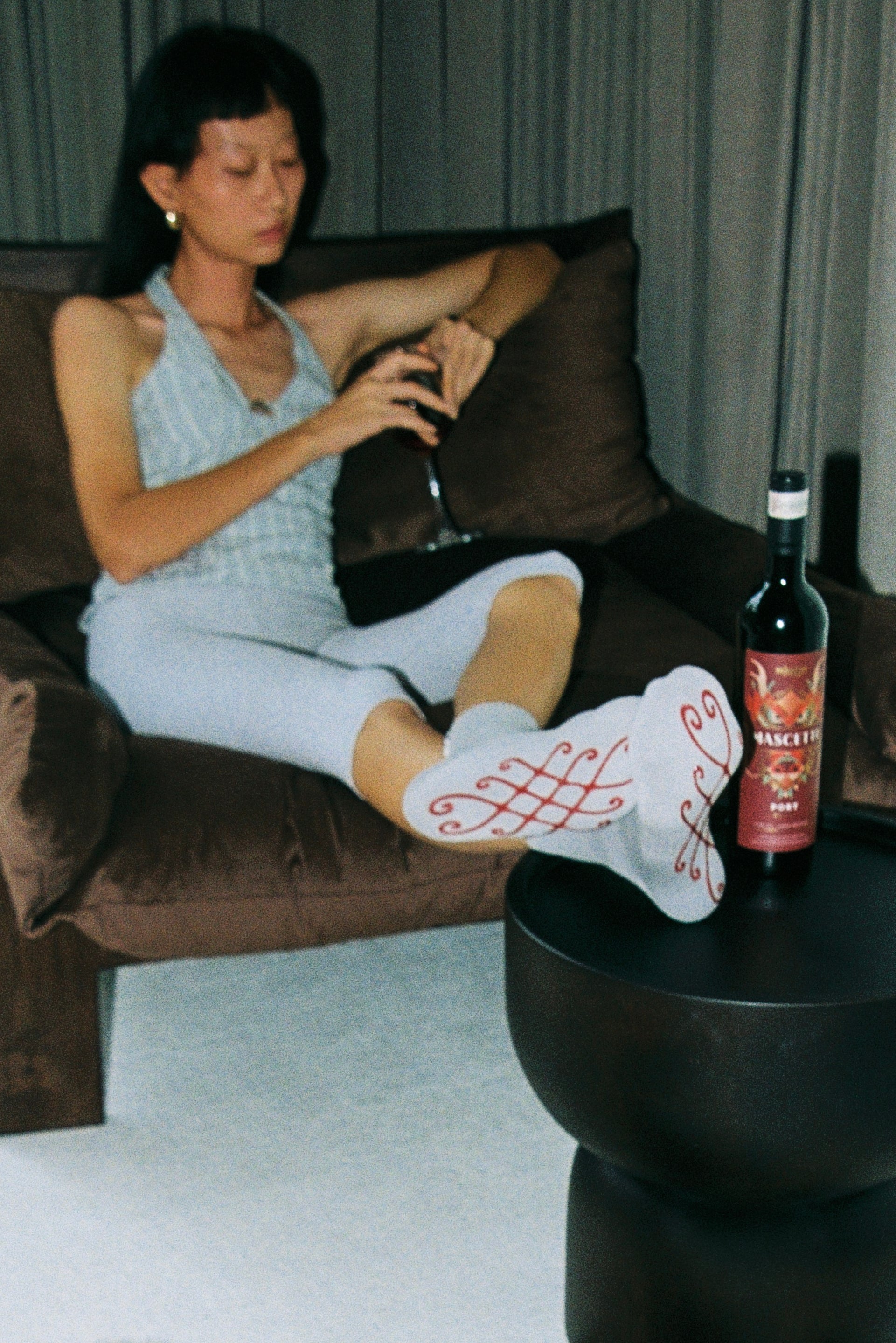 Grip Sock Grey Heart