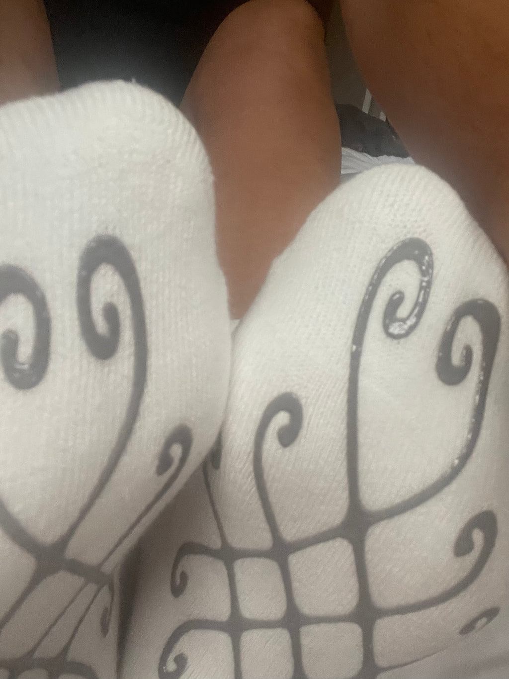 White Heart Grip Sock