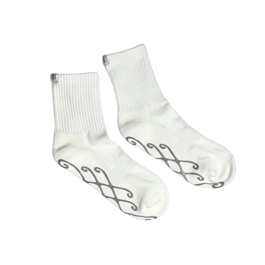 White Heart Grip Sock
